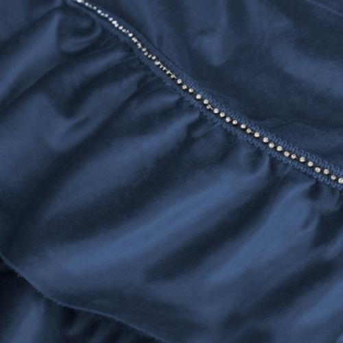 Zasłona Sami 140x250 granatowa falbanki przelotki