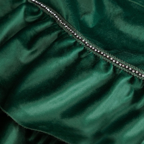 Zasłona Sami 140x250 ciemno zielona falbanki przelotki