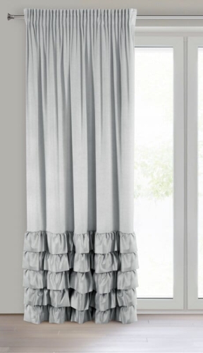 Zasłona Dani 140x250 srebrna falbana taśma