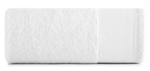 Ręcznik bawełniany Emi 30x50 biały z koronką