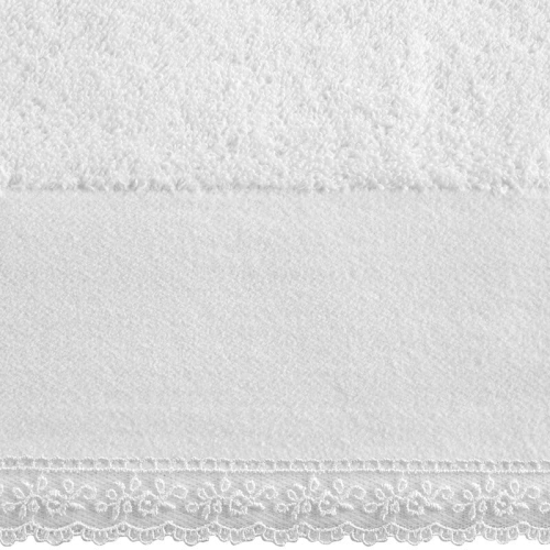 Ręcznik bawełniany Emi 70x140 biały z koronką