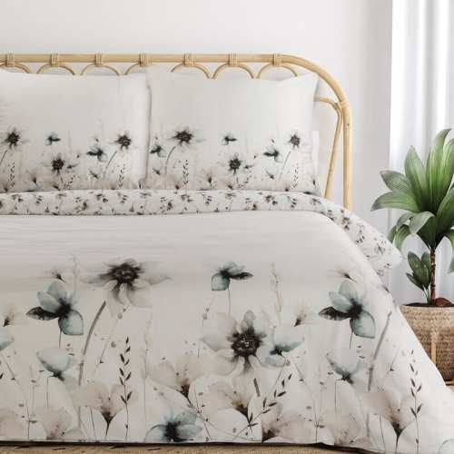 Pościel Premium bawełna satynowa 160x200 Kwiaty