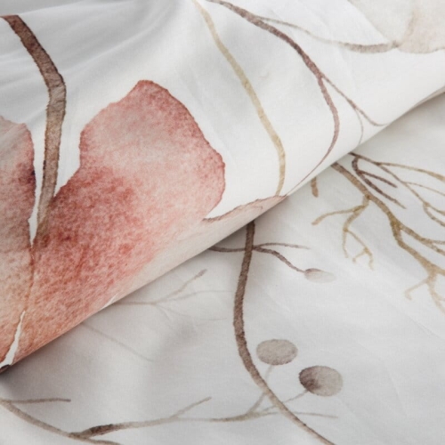 Pościel Premium bawełna satynowa 220x200 Pudrowe Kwiaty