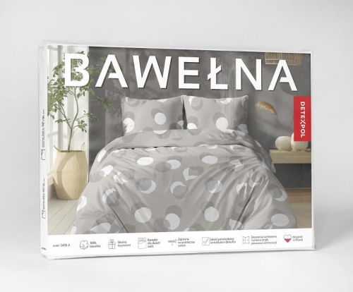 Pościel bawełniana beżowa 100% 160x200 w grochy