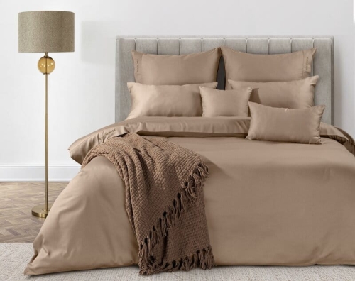 Ekskluzywna pościel jasno brązowa 220x200 Ewa Minge