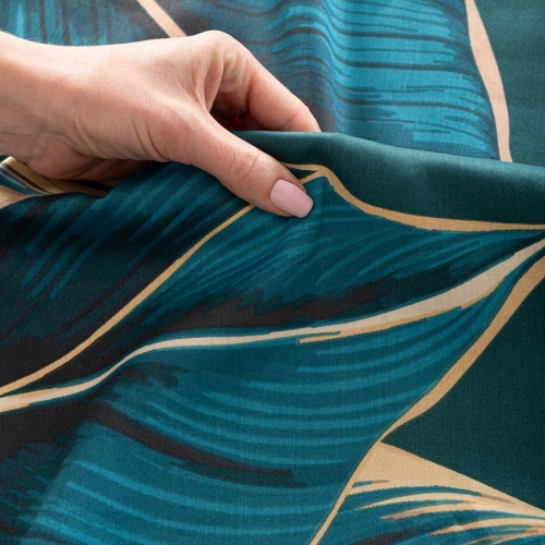 Komplet pościeli z bawełny satynowej tropikalne liście 220x200 Levi 