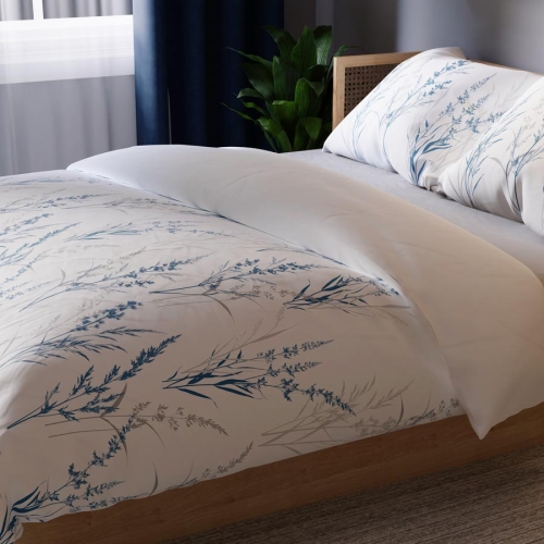 Komplet pościeli z bawełny satynowej botaniczny wzór 160x200 Sela 