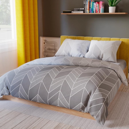 Komplet pościeli z bawełny satynowej geometryczny wzór 220x200 Nitta