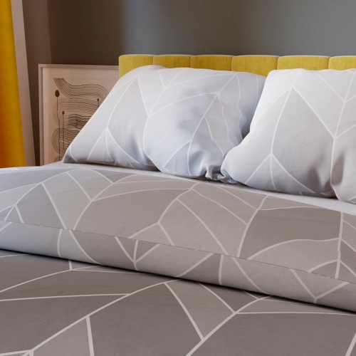Komplet pościeli z bawełny satynowej geometryczny wzór 220x200 Nitta