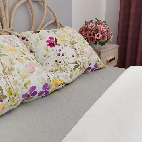 Komplet pościeli z bawełny satynowej motyw kwiatowy 160x200 Florina