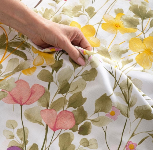 Komplet pościeli z bawełny satynowej motyw kwiatowy 160x200 Florina