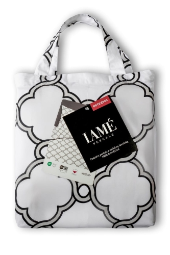 Pościel z perkalu 160x200 Biało Czarny Motyw Marokański Lame Percale