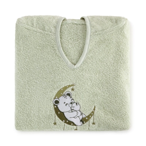 Ponczo dziecięce kąpielowe zielone 60x120 Misie