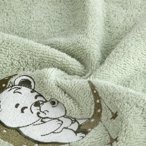 Ponczo dziecięce kąpielowe zielone 60x120 Misie