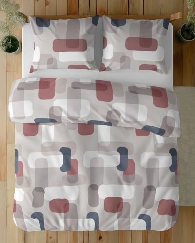 Komplet pościeli z satyny bawełnianej Home Satin 160x200 w prostokąty
