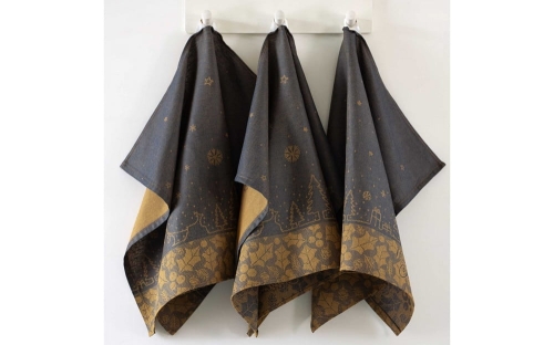 Komplet świątecznych ściereczek kuchennych granatowych 50x70 Merry Christmas