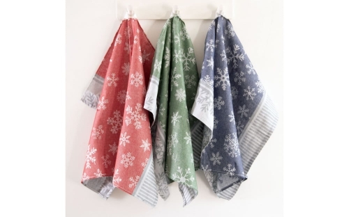 Komplet świątecznych ściereczek kuchennych 50x70 Śnieżki