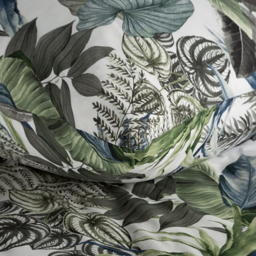 Komplet pościeli bawełnianej w odcieniach zieleni i błękitu 140x200 Davos