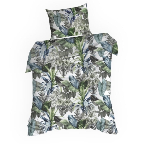 Komplet pościeli bawełnianej w odcieniach zieleni i błękitu 140x200 Davos