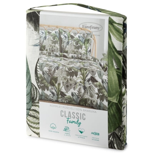 Komplet pościeli bawełnianej w odcieniach zieleni i błękitu 140x200 Davos