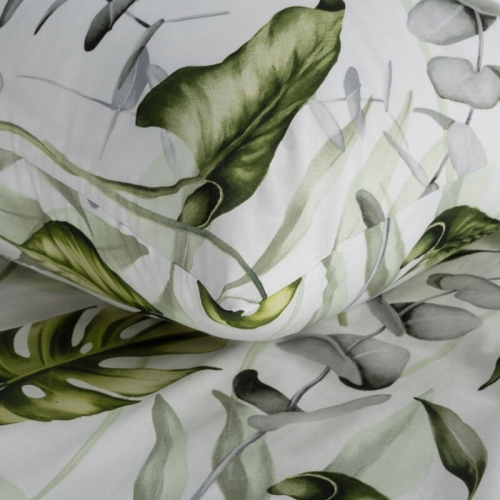 Komplet pościeli bawełnianej w liście tropikalne 140x200 Ellen