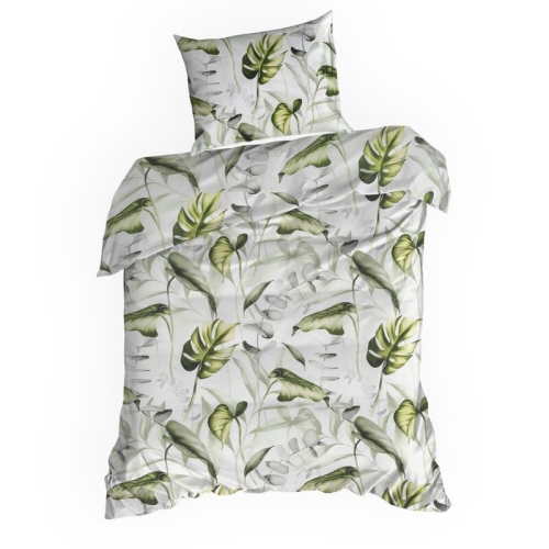 Komplet pościeli bawełnianej w liście tropikalne 140x200 Ellen
