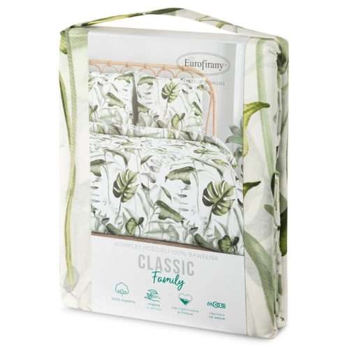 Komplet pościeli bawełnianej w liście tropikalne 140x200 Ellen