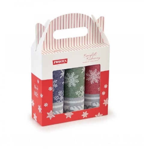 Komplet świątecznych ściereczek kuchennych 50x70 Śnieżki