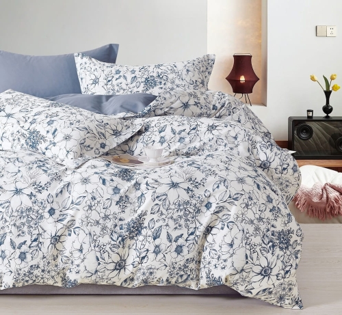 Komplet pościeli z bawełny satynowej 160x200 motyw florystyczny