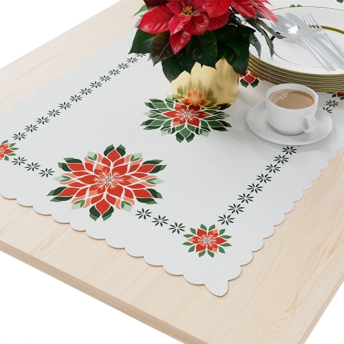 Bieżnik wodoodporny świąteczny 50x100 Gwiazda Betlejemska w folkowym stylu