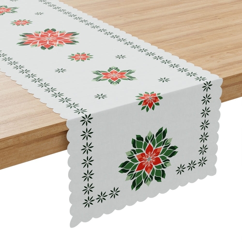 Bieżnik wodoodporny świąteczny 38x140 Gwiazda Betlejemska w folkowym stylu