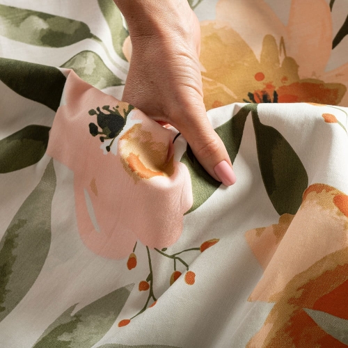 Komplet pościeli z bawełny satynowej w kwiaty 160x200 Floralis 