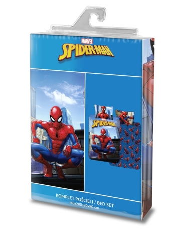 Pościel licencjonowana dziecięca bawełniana niebieska Spiderman 140x200