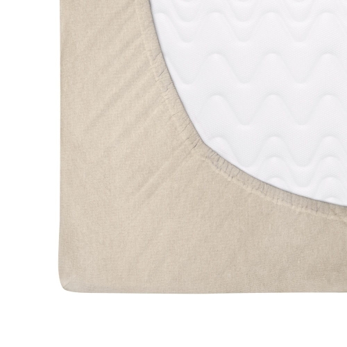 Prześcieradło flanelowe 140x200 z gumką w kolorze jasno beżowym