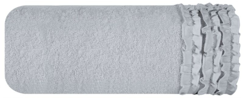 Ręcznik 70x140 srebrny z falbanką 