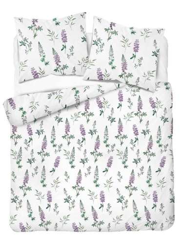 Pościel flanelowa w 160x200 w kwiaty łubinu