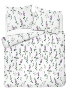 Pościel flanelowa w 220x200 w kwiaty łubinu