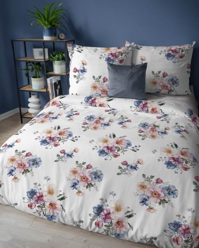 Pościel flanelowa 220x200 w kwiatowe bukiety