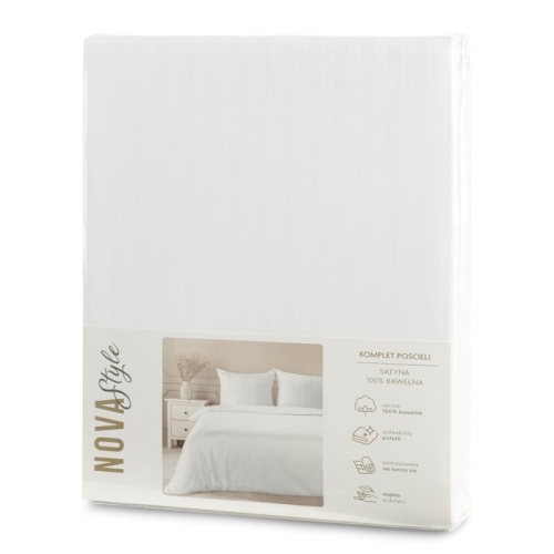 Komplet pościeli z adamaszku 160x200 białej