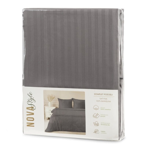 Komplet pościeli z adamaszku 160x200 stalowej