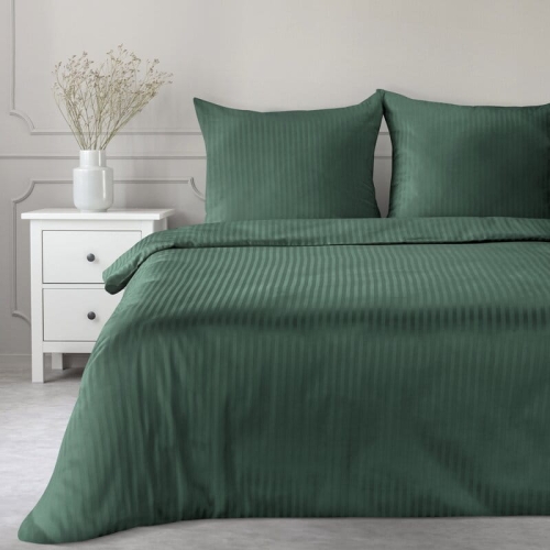 Komplet pościeli z adamaszku 220x200 ciemno zielonej