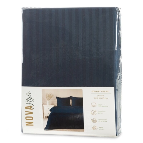 Komplet pościeli z adamaszku 220x200 granatowej