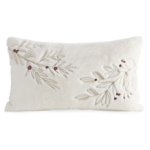 Poszewka świąteczna kremowo złota 30x50 Gałązki