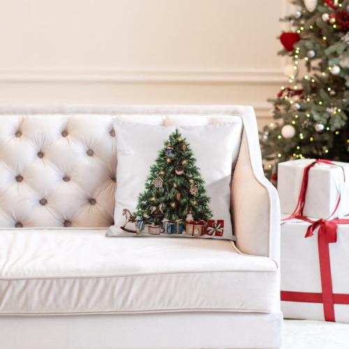 Poszewka świąteczna velvetowa 45x45 Choinka