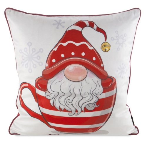 Poszewka świąteczna 45x45 Skrzat w Kubeczku