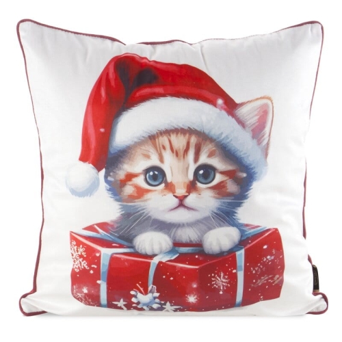 Poszewka świąteczna 45x45 Kotek w Prezencie