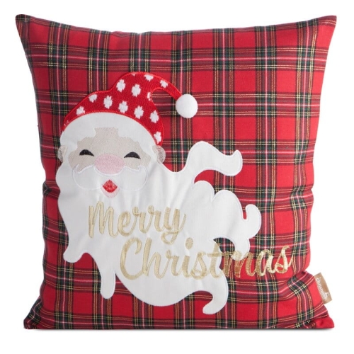 Poszewka świąteczna Merry Christmas 45x45 Uśmiechnięty Mikołaj