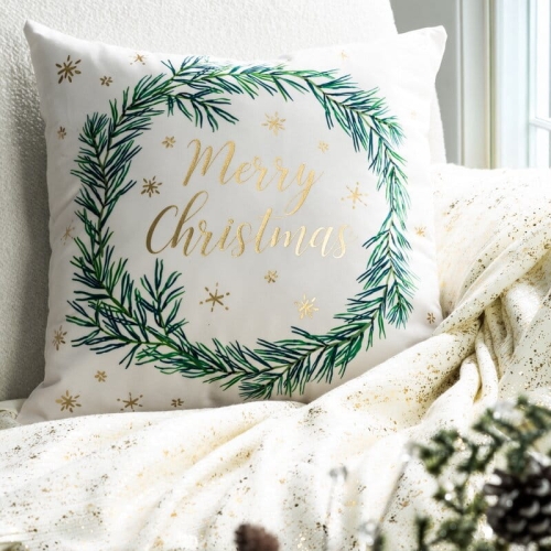Poszewka świąteczna Wianek 45x45 Merry Christmas