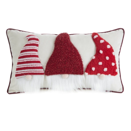 Poszewka świąteczna czerwono biała 30x50 Gnomy