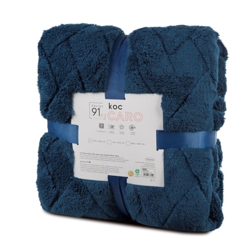 Koc Caro 170x210 granatowy
